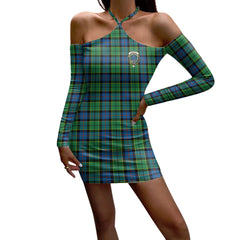 Forsyth Ancient Tartan Crest Halter Lace-up Dress