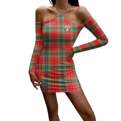 MacLean of Duart Modern Tartan Crest Halter Lace-up Dress