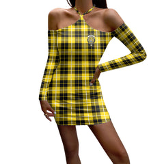 Barclay Dress Modern Tartan Crest Halter Lace-up Dress