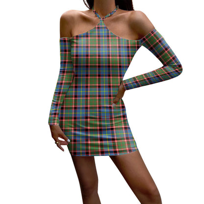 Stirling Bannockburn District Tartan Plaid Halter Lace-up Dress