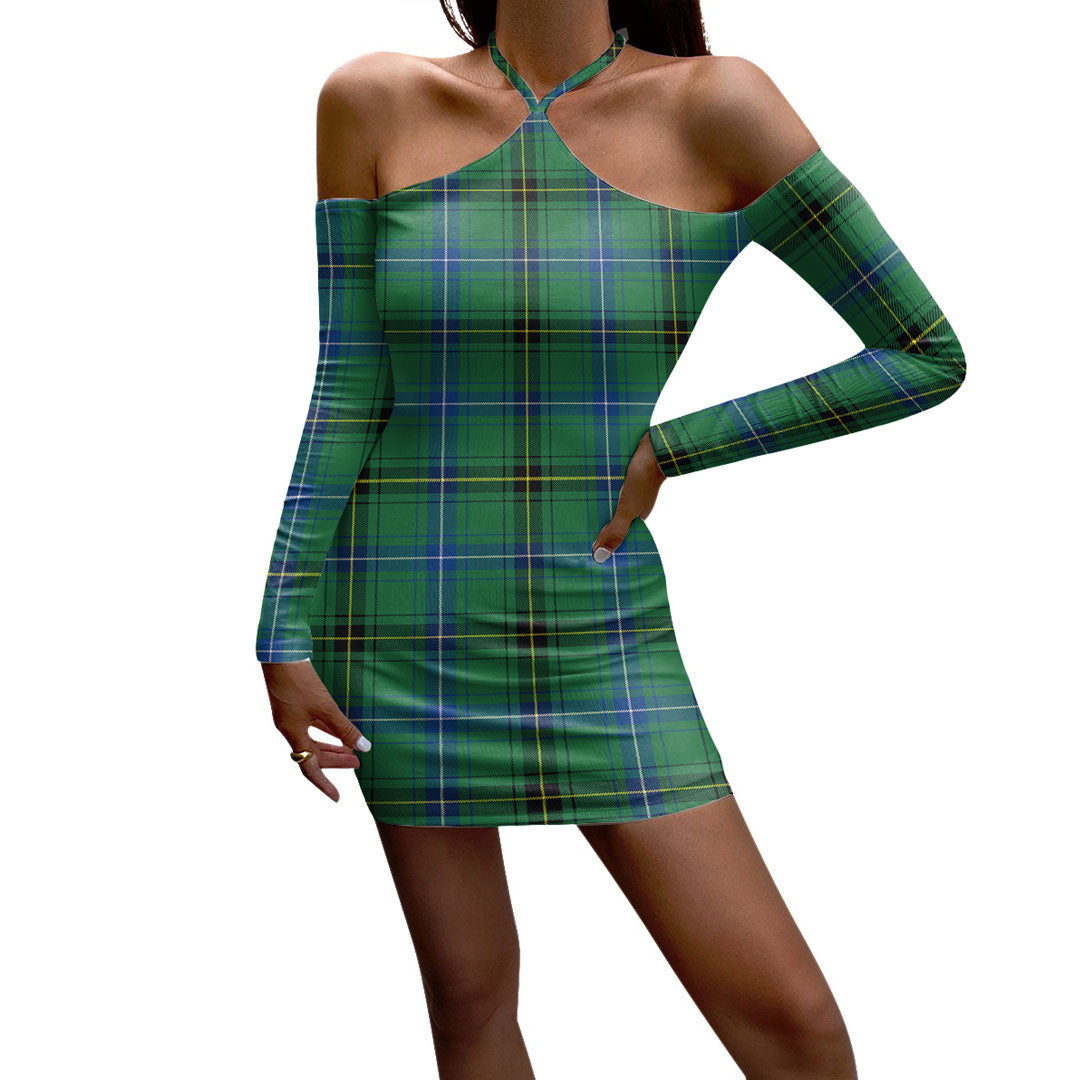 Henderson Ancient Tartan Plaid Halter Lace-up Dress