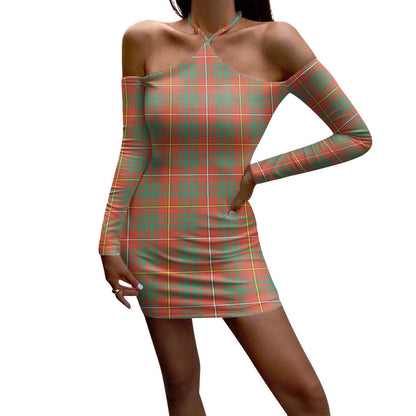 Bruce Ancient Tartan Plaid Halter Lace-up Dress