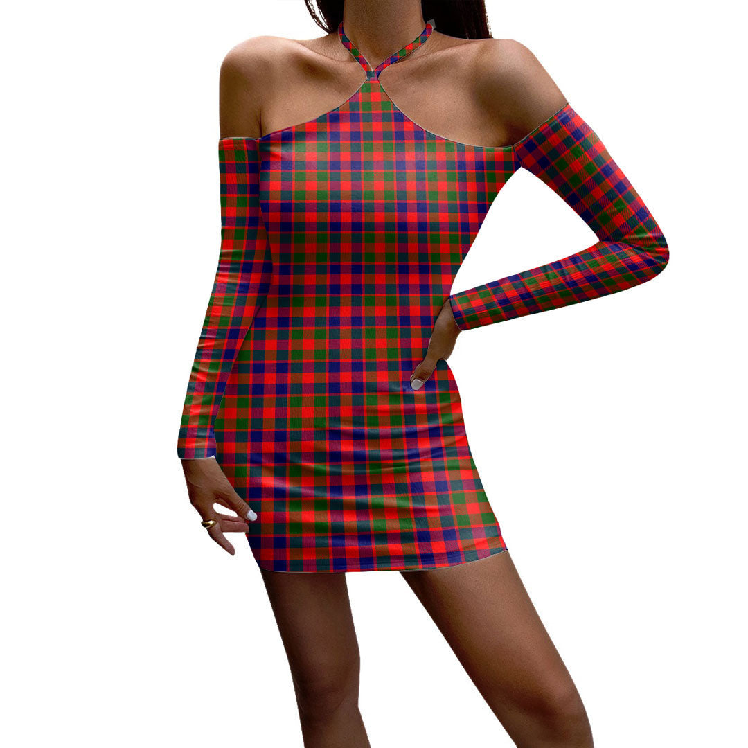 Gow Modern Tartan Plaid Halter Lace-up Dress