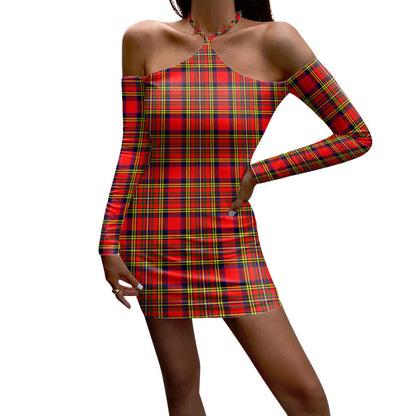 Hepburn Tartan Plaid Halter Lace-up Dress