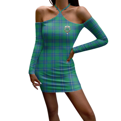 Irvine Ancient Tartan Crest Halter Lace-up Dress