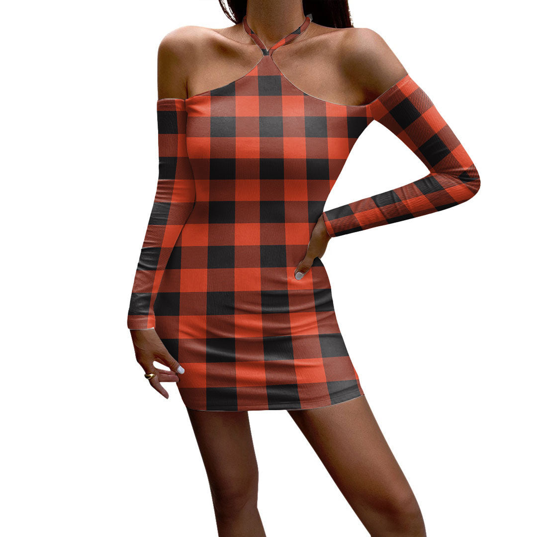 Rob Roy MacGregor Ancient Tartan Plaid Halter Lace-up Dress