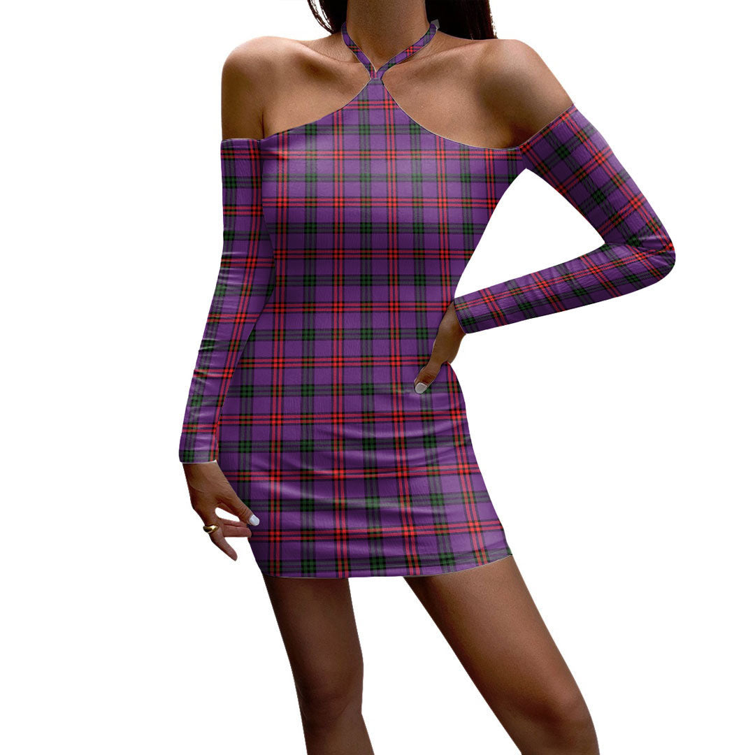 Montgomery Modern Tartan Plaid Halter Lace-up Dress