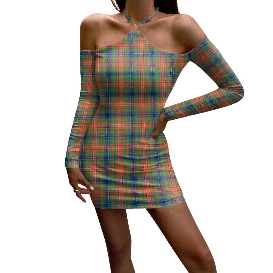 Wilson Ancient Tartan Plaid Halter Lace-up Dress