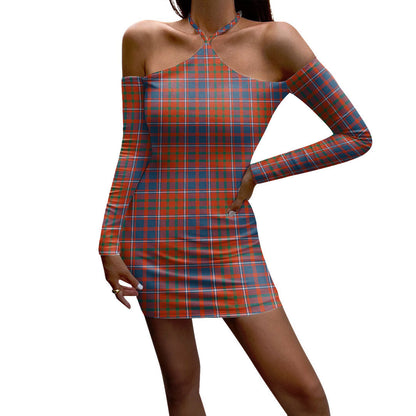 Cameron of Lochiel Ancient Tartan Plaid Halter Lace-up Dress