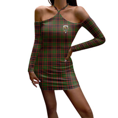 Buchan Modern Tartan Crest Halter Lace-up Dress