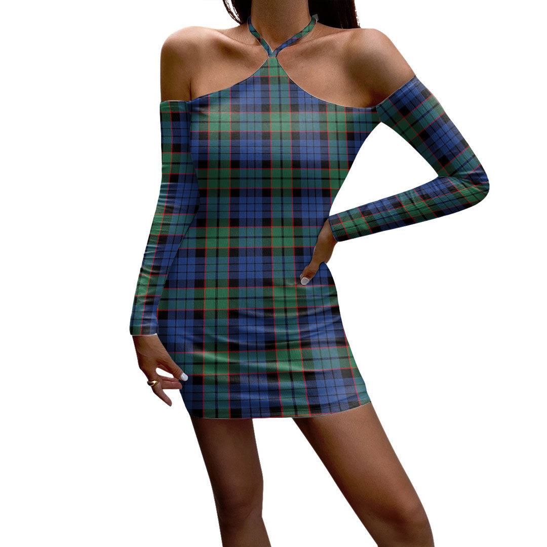 Fletcher Ancient Tartan Plaid Halter Lace-up Dress