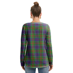 Stewart of Appin Hunting Modern Tartan Crest Long Sleeve Neckline Tie Sweatshirt