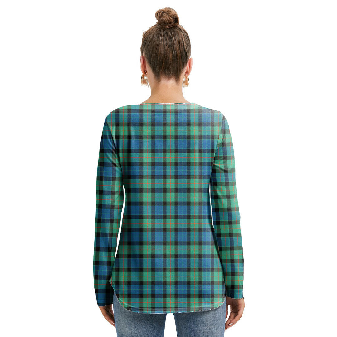 Gunn Ancient Tartan Crest Long Sleeve Neckline Tie Sweatshirt