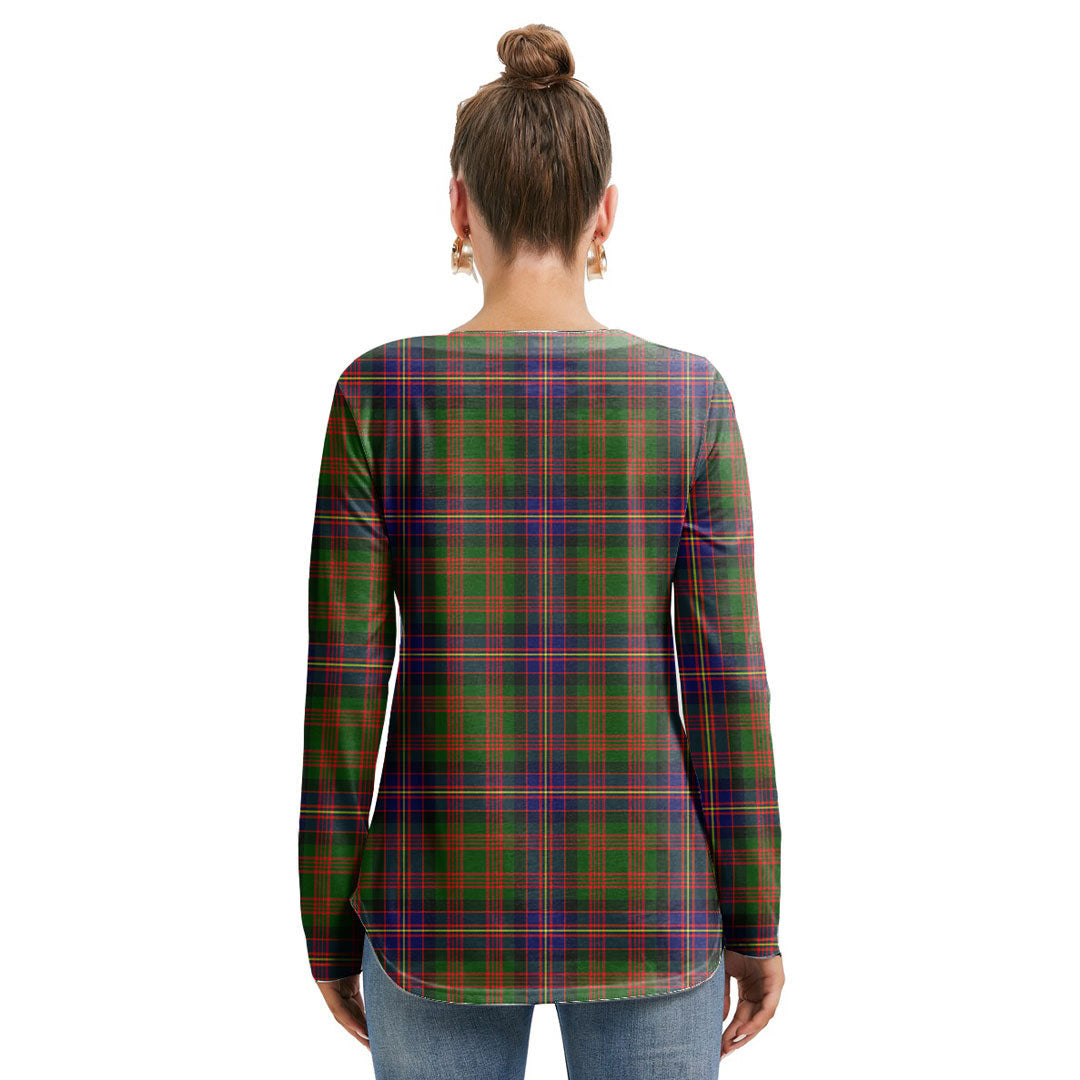 Cochrane Modern Tartan Crest Long Sleeve Neckline Tie Sweatshirt