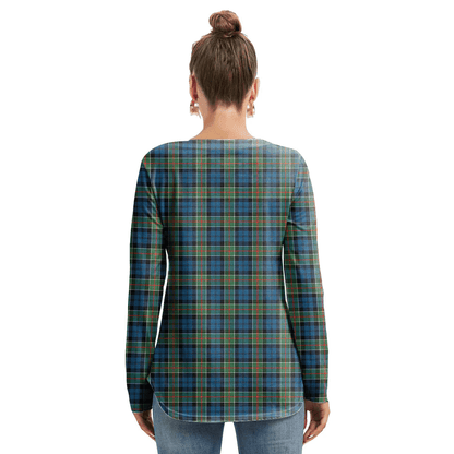 Colquhoun Ancient Tartan Crest Long Sleeve Neckline Tie Sweatshirt