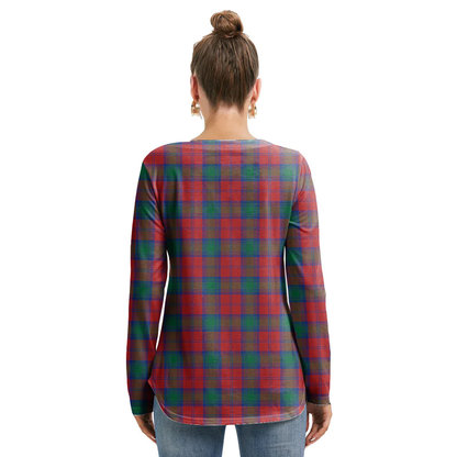 Lindsay Modern Tartan Crest Long Sleeve Neckline Tie Sweatshirt