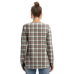 Stewart Dress Ancient Tartan Crest Long Sleeve Neckline Tie Sweatshirt