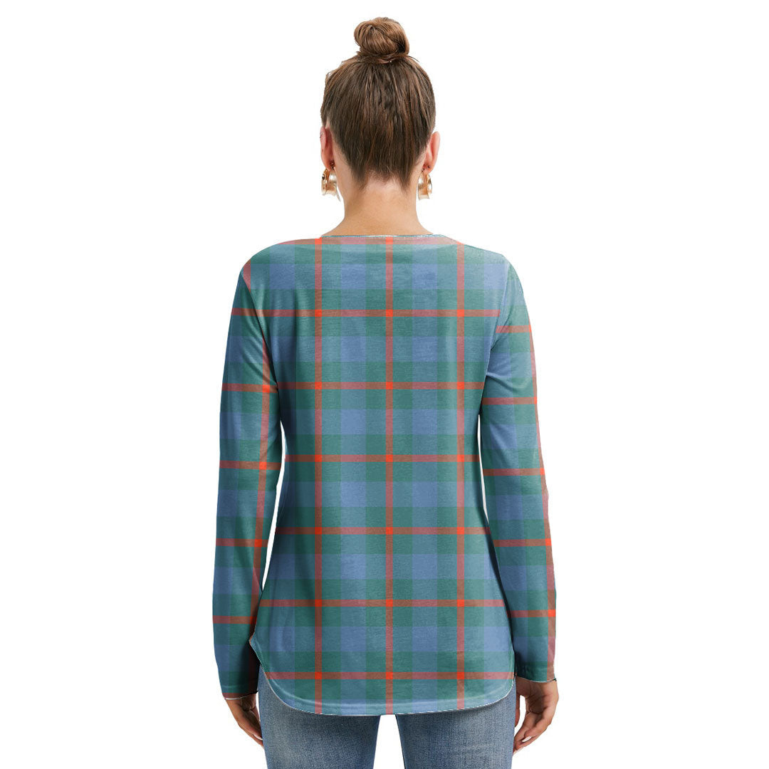 Agnew Ancient Tartan Crest Long Sleeve Neckline Tie Sweatshirt