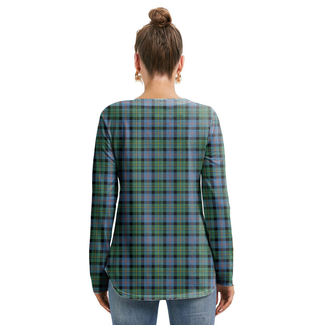 Malcolm Ancient Tartan Plaid Long Sleeve Neckline Tie Sweatshirt