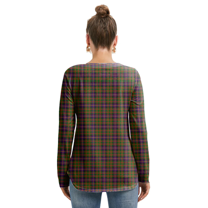 Cochrane Modern Tartan Plaid Long Sleeve Neckline Tie Sweatshirt