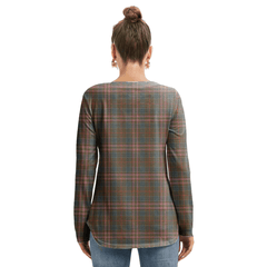 Kennedy Weathered Tartan Crest Long Sleeve Neckline Tie Sweatshirt