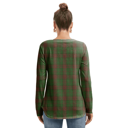 Maxwell Hunting Tartan Crest Long Sleeve Neckline Tie Sweatshirt