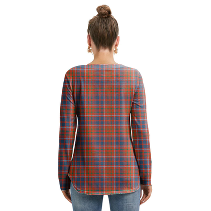 Cameron of Lochiel Ancient Tartan Plaid Long Sleeve Neckline Tie Sweatshirt