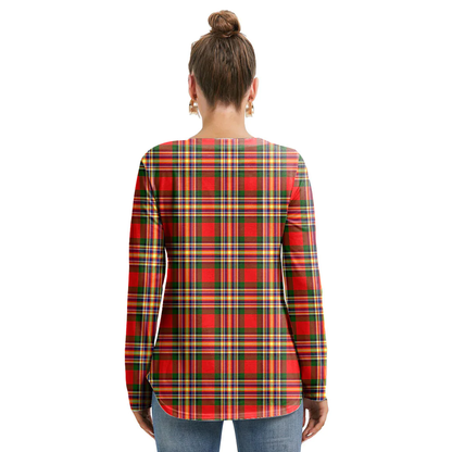 MacGill Modern Tartan Crest Long Sleeve Neckline Tie Sweatshirt