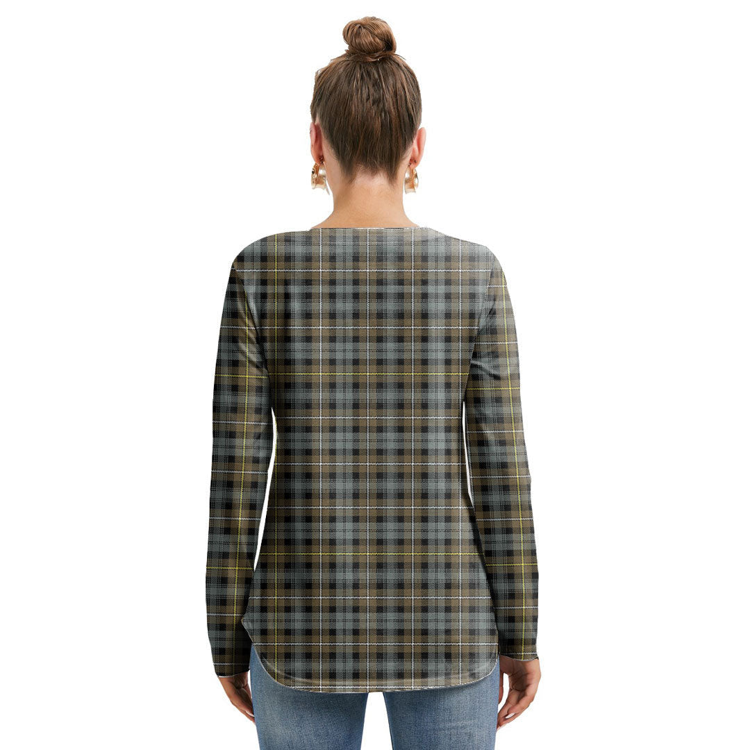 Campbell Argyll Weathered Tartan Plaid Long Sleeve Neckline Tie Sweatshirt