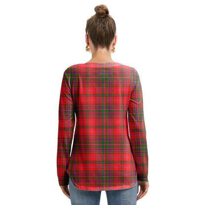 MacDougall Modern Tartan Crest Long Sleeve Neckline Tie Sweatshirt