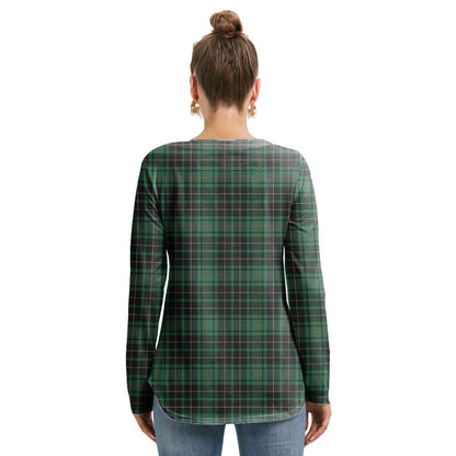 MacAulay Hunting Ancient Tartan Crest Long Sleeve Neckline Tie Sweatshirt