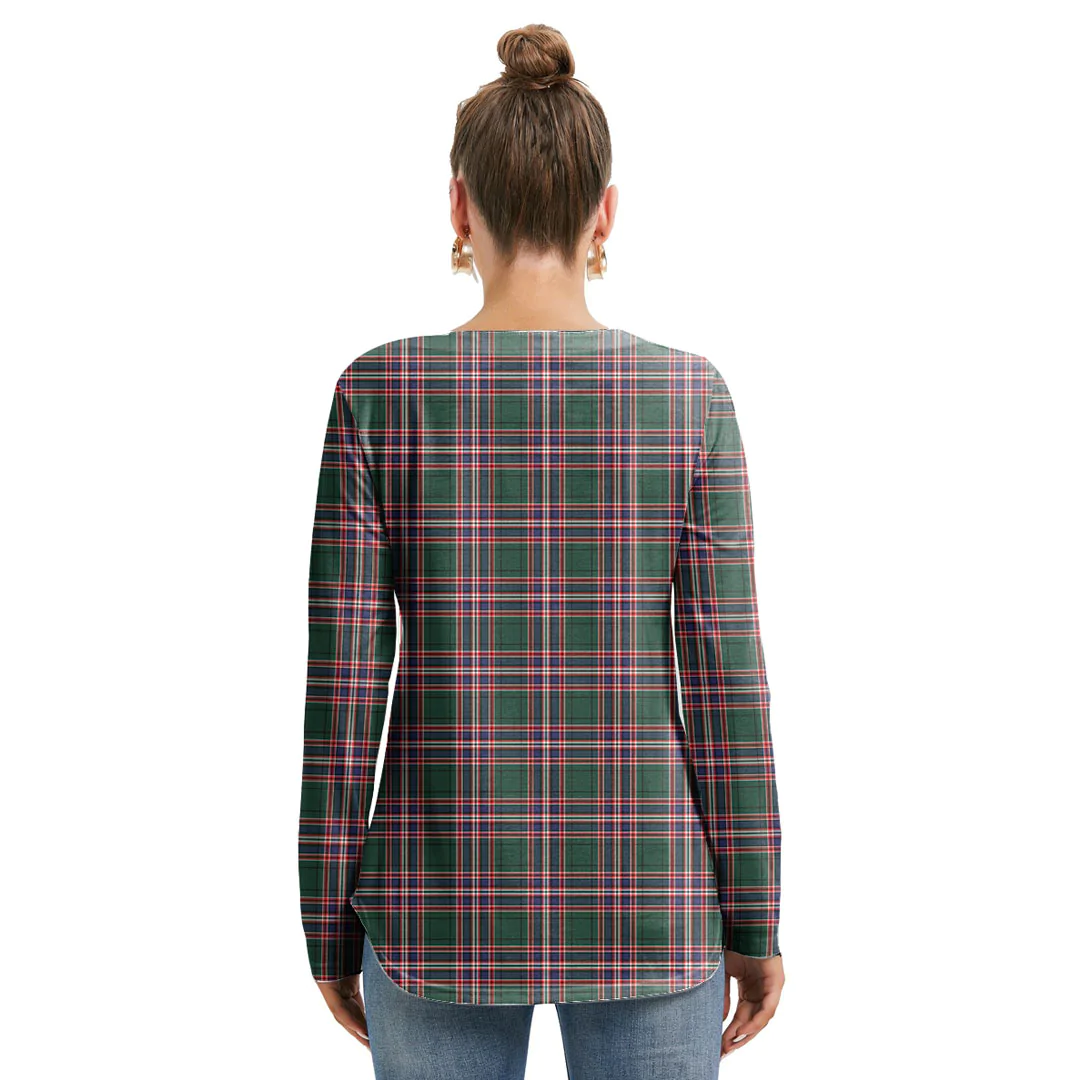 MacFarlane Hunting Modern Tartan Crest Long Sleeve Neckline Tie Sweatshirt