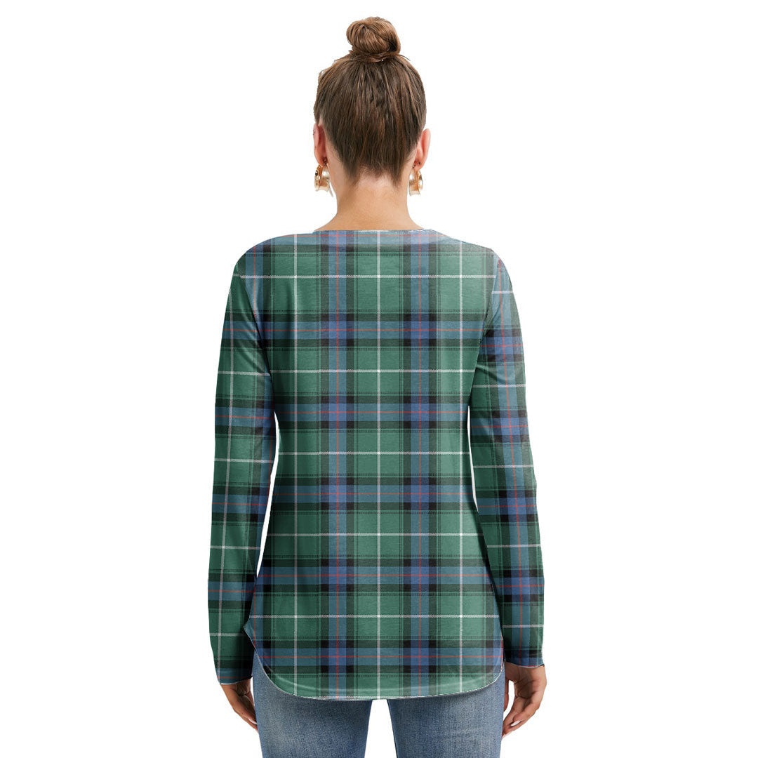 MacDonald of the Isles Hunting Ancient Tartan Plaid Long Sleeve Neckline Tie Sweatshirt