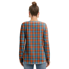 MacLachlan Ancient Tartan Crest Long Sleeve Neckline Tie Sweatshirt