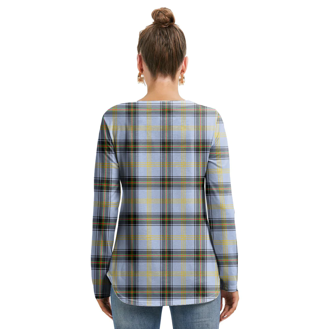 Bell of the Borders Tartan Crest Long Sleeve Neckline Tie Sweatshirt