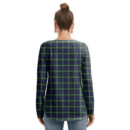 Lamont Modern Tartan Crest Long Sleeve Neckline Tie Sweatshirt