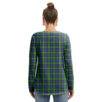 Gordon Modern Tartan Crest Long Sleeve Neckline Tie Sweatshirt