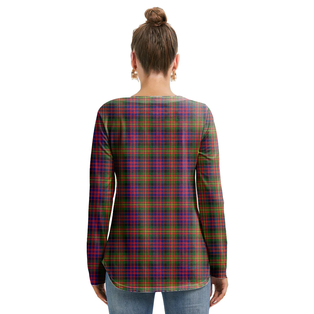 Carnegie Modern Tartan Crest Long Sleeve Neckline Tie Sweatshirt