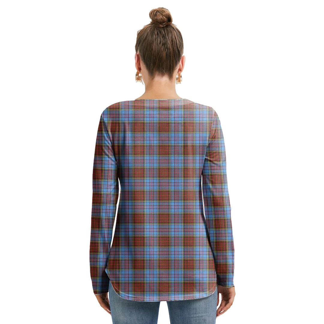 Anderson Modern Tartan Crest Long Sleeve Neckline Tie Sweatshirt