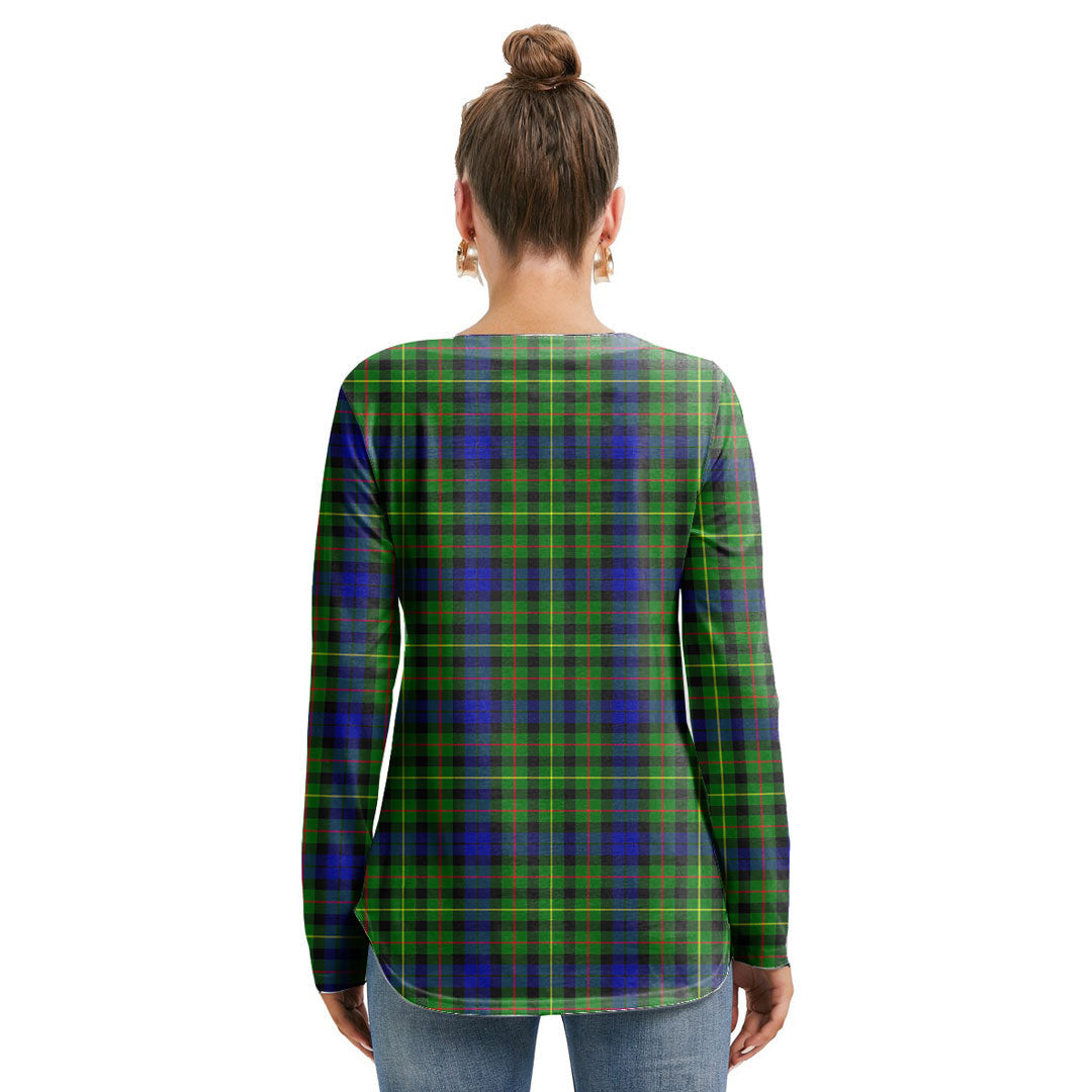 Rollo Modern Tartan Crest Long Sleeve Neckline Tie Sweatshirt