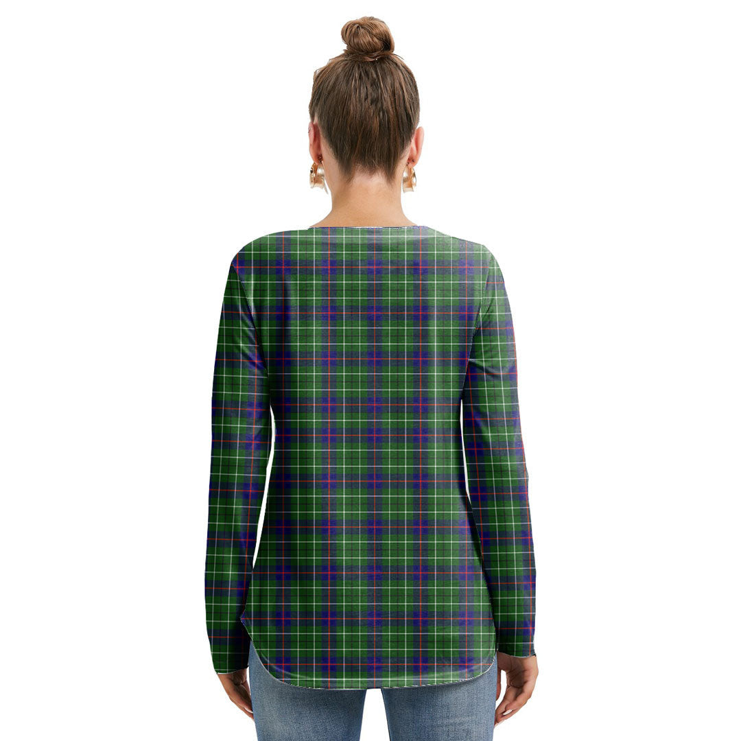 Duncan Modern Tartan Crest Long Sleeve Neckline Tie Sweatshirt