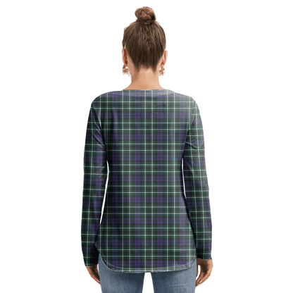 Graham of Montrose Modern Tartan Crest Long Sleeve Neckline Tie Sweatshirt