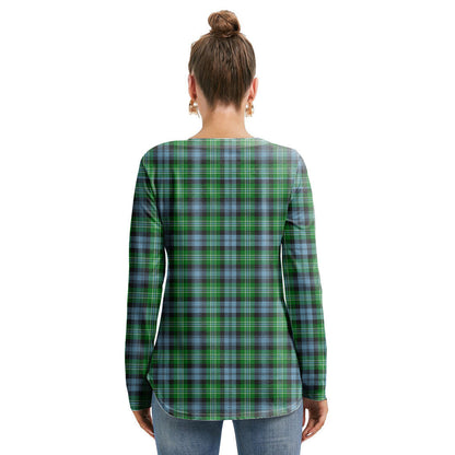 Arbuthnot Ancient Tartan Plaid Long Sleeve Neckline Tie Sweatshirt