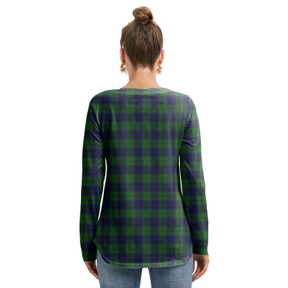 Keith Modern Tartan Crest Long Sleeve Neckline Tie Sweatshirt