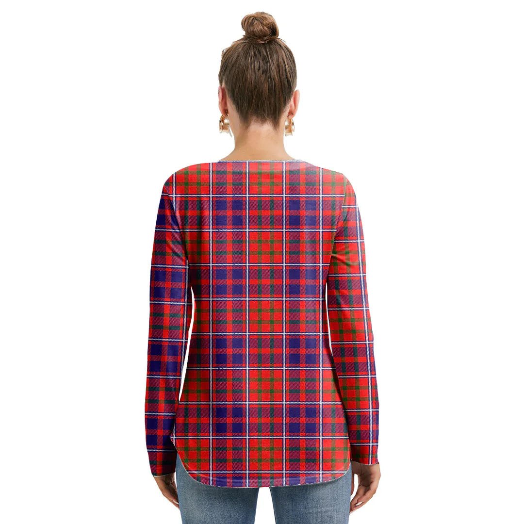 Cameron of Lochiel Modern Tartan Crest Long Sleeve Neckline Tie Sweatshirt