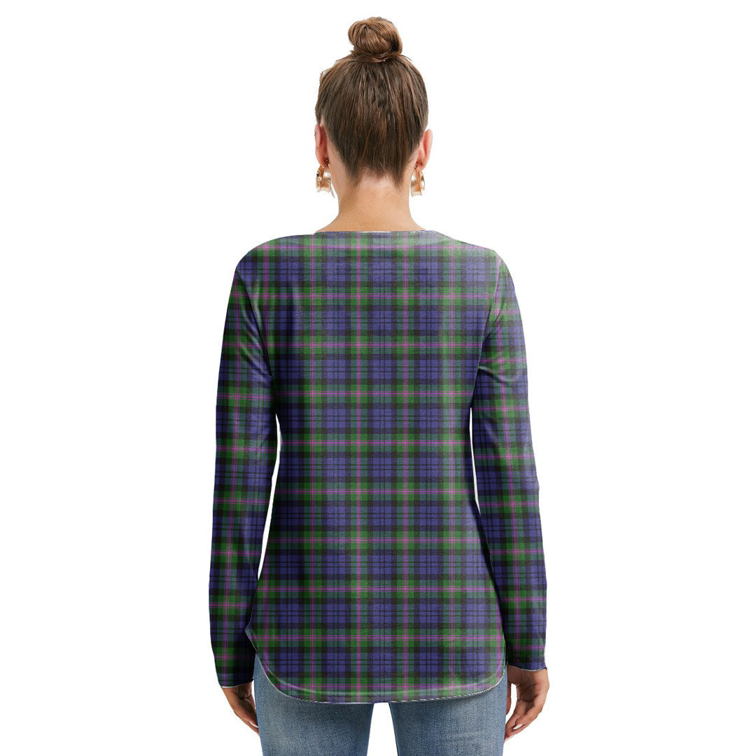 Baird Modern Tartan Crest Long Sleeve Neckline Tie Sweatshirt