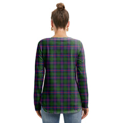 Morrison Modern Tartan Plaid Long Sleeve Neckline Tie Sweatshirt