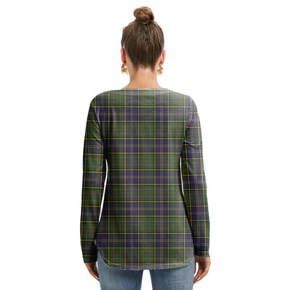 MacMillan Hunting Modern Tartan Crest Long Sleeve Neckline Tie Sweatshirt