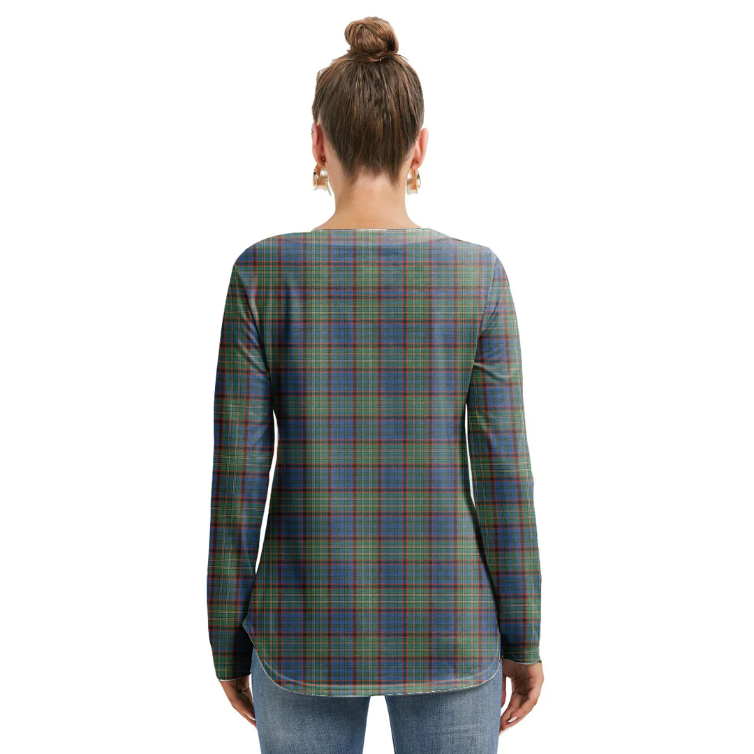 Nicolson Hunting Ancient Tartan Plaid Long Sleeve Neckline Tie Sweatshirt