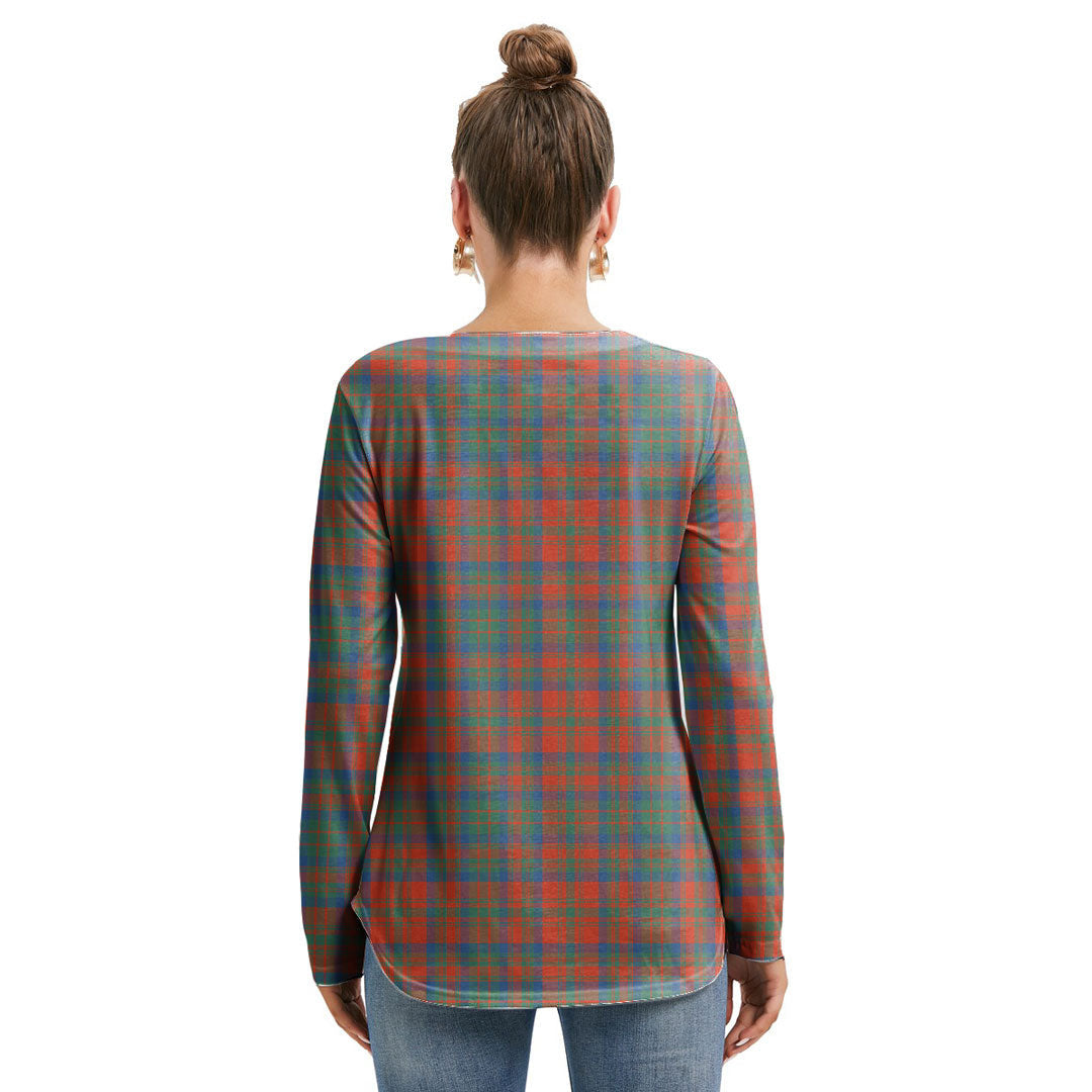 Matheson Ancient Tartan Plaid Long Sleeve Neckline Tie Sweatshirt